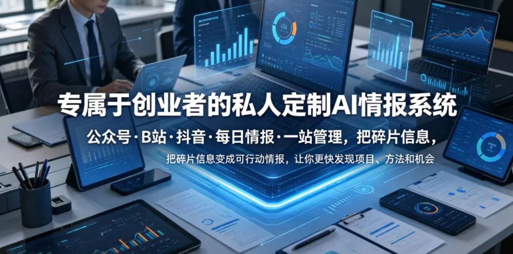 专属于创业者的私人定制AI情报系统，公众号·B站·抖音·每日情报·一站管理，把碎片信息变成可行动情报，让你更快发现项目、方法和机会-心思维创富网_网上创业教程_网络创业项目