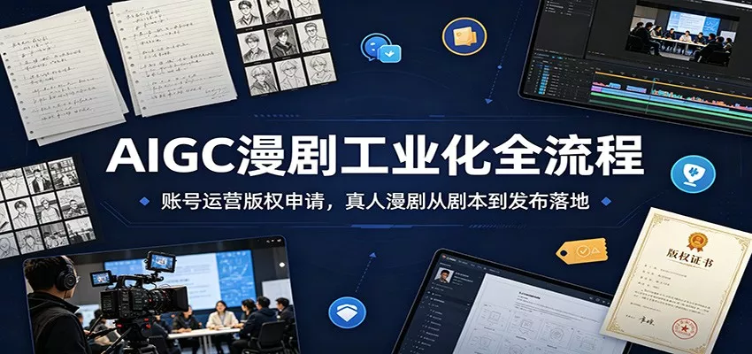 AIGC漫剧工业化全流程：账号运营版权申请，真人漫剧从剧本到发布落地-心思维创富网_网上创业教程_网络创业项目