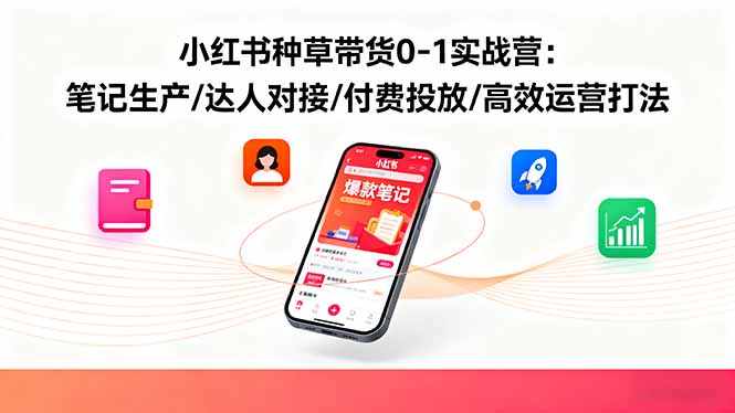 小红书种草带货0-1实战营：笔记生产/达人对接/付费投放/高效运营打法-心思维创富网_网上创业教程_网络创业项目