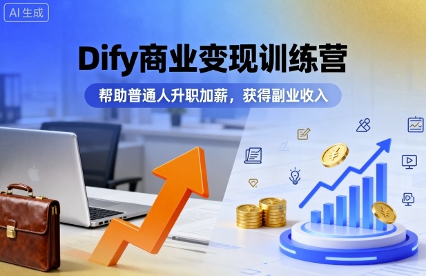 Dify商业变现训练营，帮助普通人升职加薪，获得副业收入-心思维创富网_网上创业教程_网络创业项目