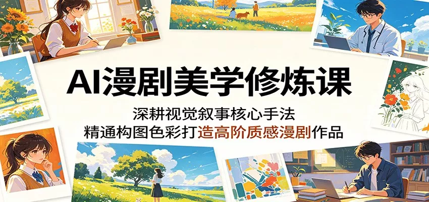 AI漫剧美学修炼课：深耕视觉叙事核心手法，精通构图色彩打造高阶质感漫剧作品-心思维创富网_网上创业教程_网络创业项目