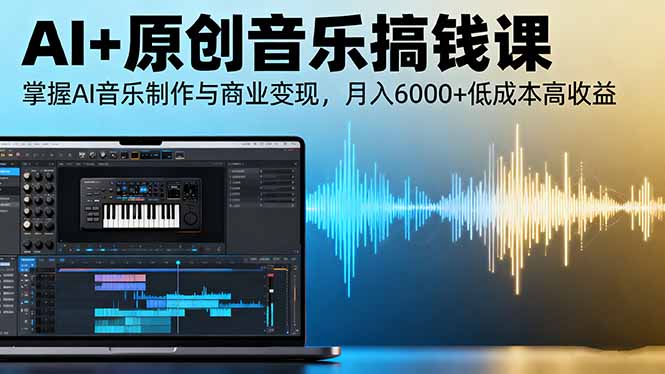 AI+原创音乐搞钱课：掌握AI音乐制作与商业变现，月入6000+低成本高收益-心思维创富网_网上创业教程_网络创业项目