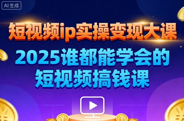 短视频ip实操变现大课，7月26-27日广州站线下课，2025谁都能学会的短视频搞钱课-心思维创富网_网上创业教程_网络创业项目