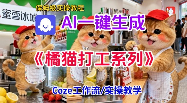 Coze扣子工作流一键生成胖橘猫打工短视频，保姆级实操搭建教学-心思维创富网_网上创业教程_网络创业项目