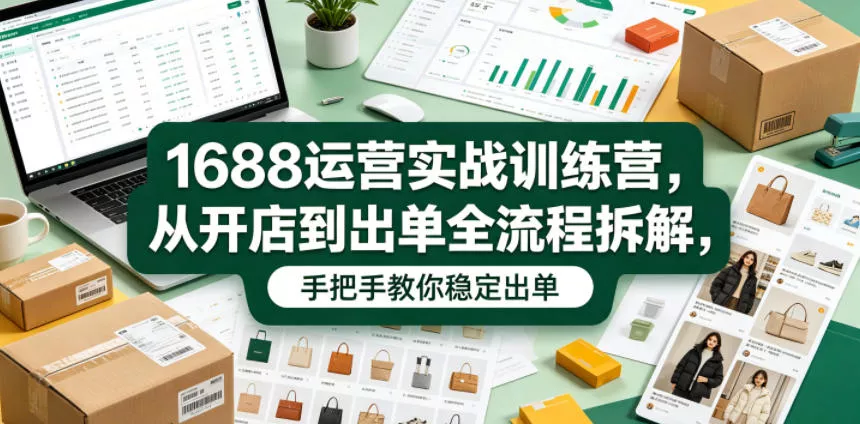 1688运营实战训练营，从开店到出单全流程拆解，手把手教你稳定出单(更新0620)-心思维创富网_网上创业教程_网络创业项目
