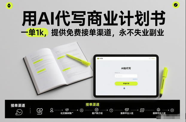 用AI代写商业计划书，一单1k，提供免费接单渠道，永不失业副业-心思维创富网_网上创业教程_网络创业项目