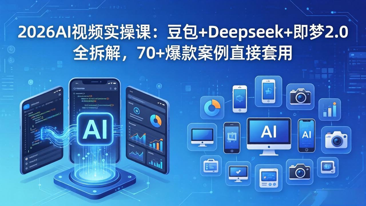 2026AI视频实操课：豆包+Deepseek+即梦2.0全拆解，70+爆款案例直接套用-心思维创富网_网上创业教程_网络创业项目