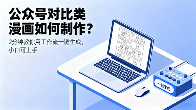 公众号对比类漫画如何制作？2分钟教你用工作流一键生成，小白可上手-心思维创富网_网上创业教程_网络创业项目