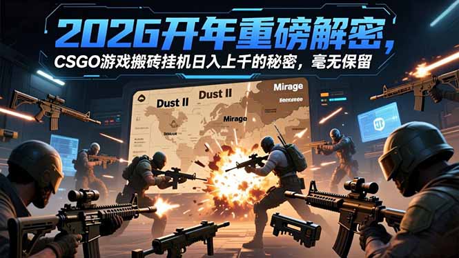 2026开年重磅解密，CSGO游戏搬砖挂机日入上千的秘密，毫无保留-心思维创富网_网上创业教程_网络创业项目