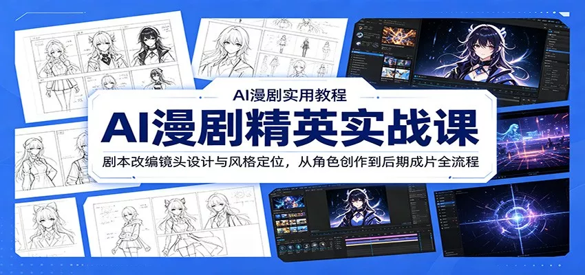 AI漫剧精英实战课：剧本改编镜头设计与风格定位，从角色创作到后期成片全流程-心思维创富网_网上创业教程_网络创业项目