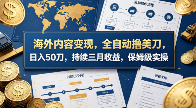 海外内容变现，全自动撸美刀，日入50刀，持续三月收益，保姆级实操【揭秘】-心思维创富网_网上创业教程_网络创业项目