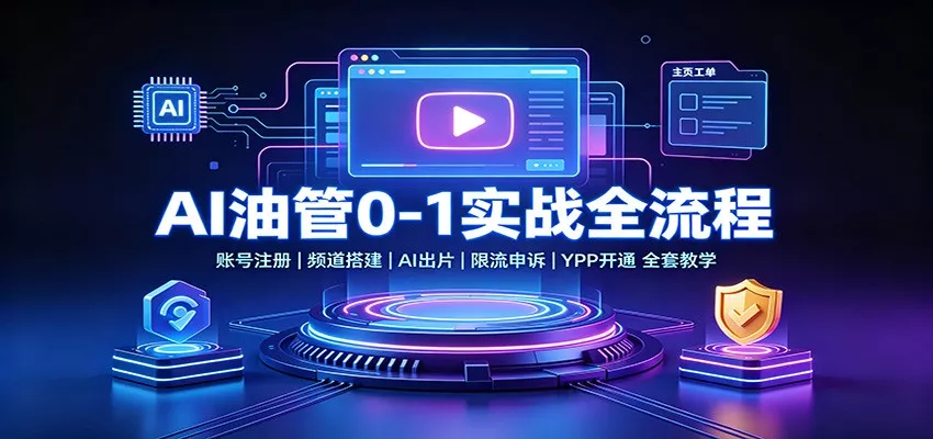 AI油管0-1实战：账号注册频道搭建，AI出片，限流申诉，YPP开通全套教学-心思维创富网_网上创业教程_网络创业项目