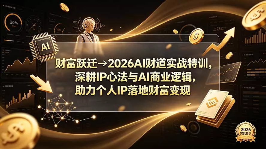 财富跃迁→2026AI财道实战特训，深耕IP心法与AI商业逻辑，助力个人IP落地财富变现-心思维创富网_网上创业教程_网络创业项目