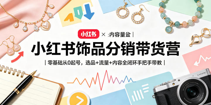 小红书饰品分销带货营｜零基础从0起号，选品+流量+内容全闭环手把手带教-心思维创富网_网上创业教程_网络创业项目