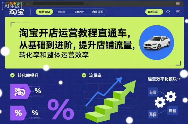 淘宝开店运营教程直通车，从基础到进阶，提升店铺流量，转化率和整体运营效率(更新26年07月11日)-心思维创富网_网上创业教程_网络创业项目