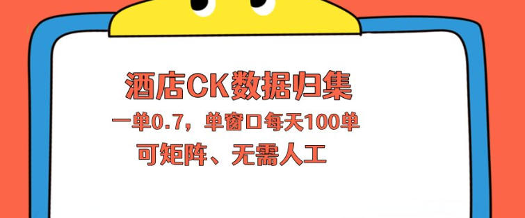 上班也能玩的酒店CK数据归集，一单0.7单窗口每天可做100单，一个人就能矩阵操作【揭秘】-心思维创富网_网上创业教程_网络创业项目