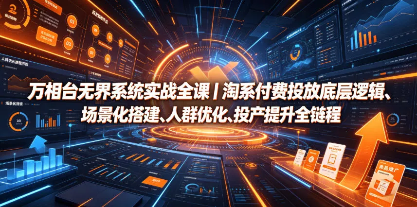 万相台无界系统实战全课｜淘系付费投放底层逻辑、场景化搭建、人群优化、投产提升全链路运营教程-心思维创富网_网上创业教程_网络创业项目