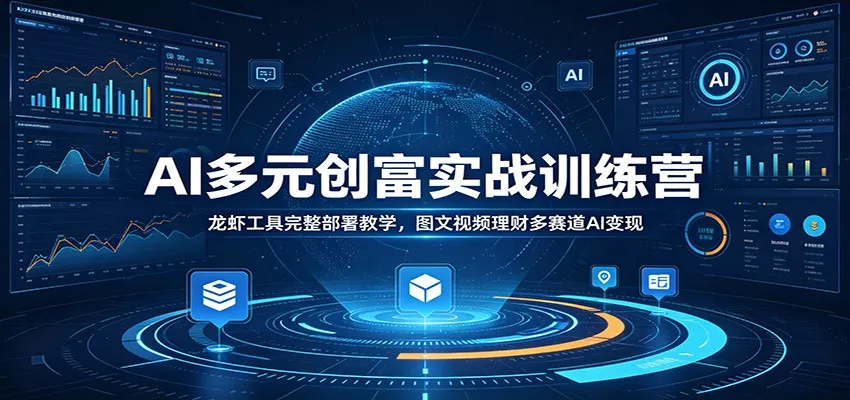 AI多元创富实战训练营：龙虾工具完整部署教学，图文视频理财多赛道AI变现-心思维创富网_网上创业教程_网络创业项目