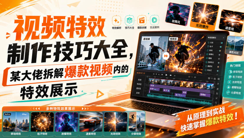 视频特效制作技巧大全，某大佬拆解爆款视频内的特效展示-心思维创富网_网上创业教程_网络创业项目