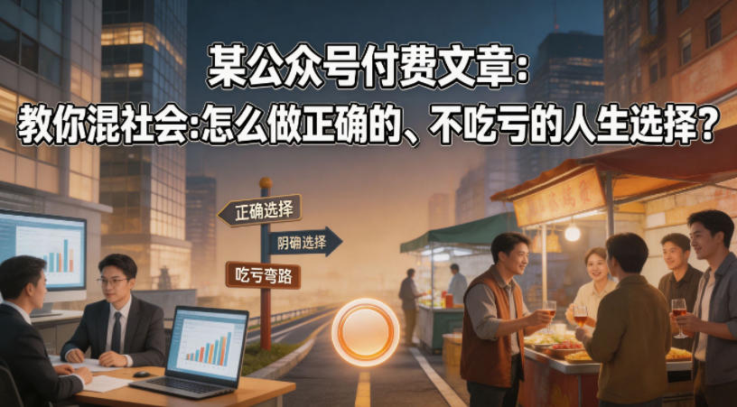 某公众号付费文章：教你混社会：怎么做正确的、不吃亏的人生选择？-心思维创富网_网上创业教程_网络创业项目