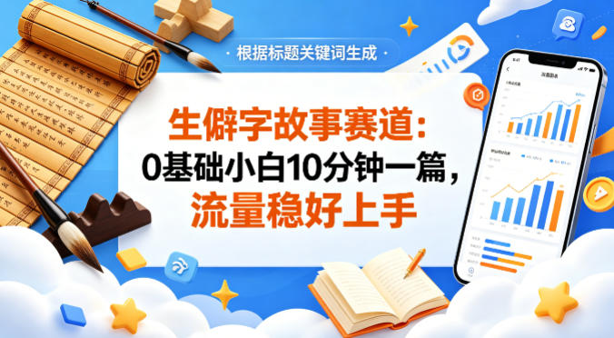 公众号流量主——生僻字故事赛道，流量稳，好上手，0基础小白也能10分钟一篇-心思维创富网_网上创业教程_网络创业项目