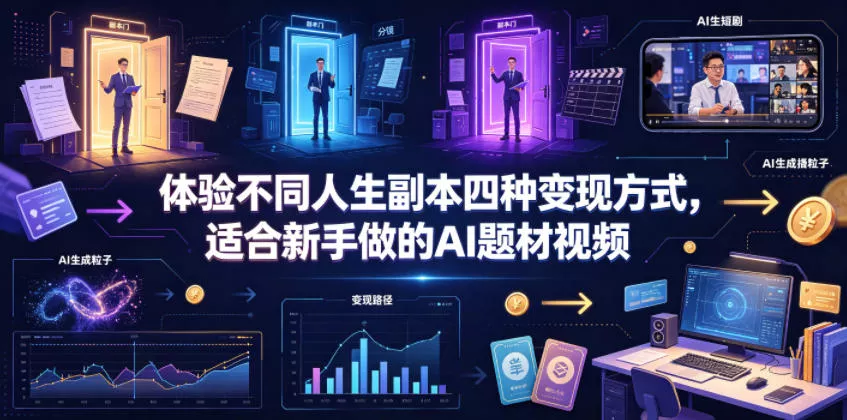 体验不同人生副本四种变现方式，适合新手做的AI题材视频-心思维创富网_网上创业教程_网络创业项目