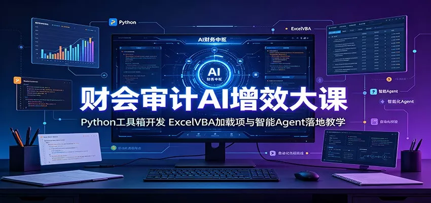 财会审计AI增效大课：Python工具箱开发，ExcelVBA加载项与智能Agent落地教学-心思维创富网_网上创业教程_网络创业项目