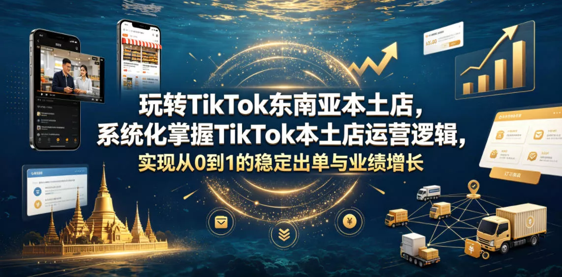 玩转TikTok东南亚本土店，系统化掌握TikTok本土店运营逻辑，实现从0到1的稳定出单与业绩增长-心思维创富网_网上创业教程_网络创业项目
