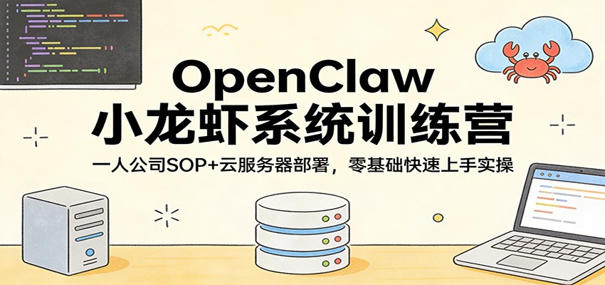 OpenClaw小龙虾系统训练营：一人公司SOP，云服务器部署，零基础快速上手实操-心思维创富网_网上创业教程_网络创业项目
