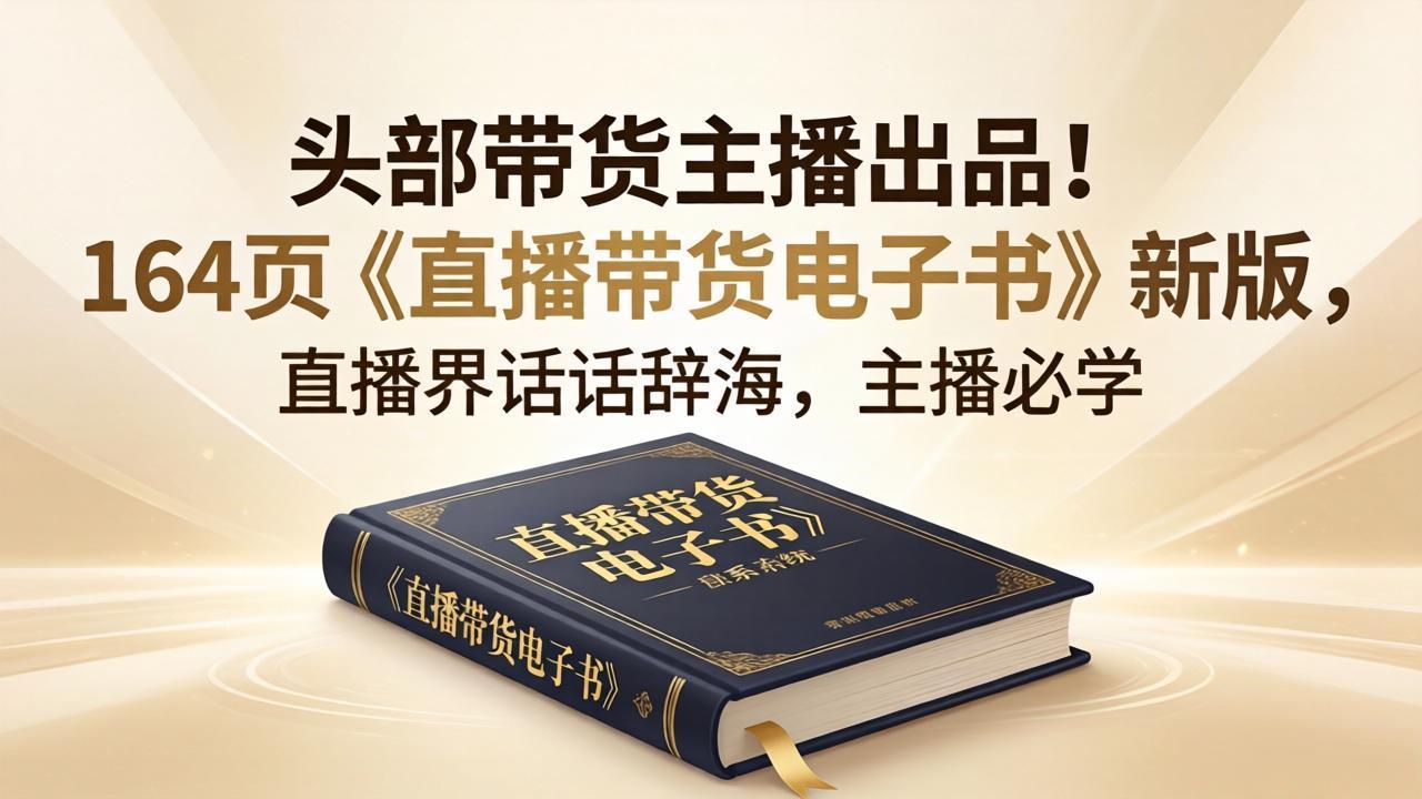 头部带货主播出品！164页《直播带货电子书》新版，直播界话术辞海，主播必学-心思维创富网_网上创业教程_网络创业项目