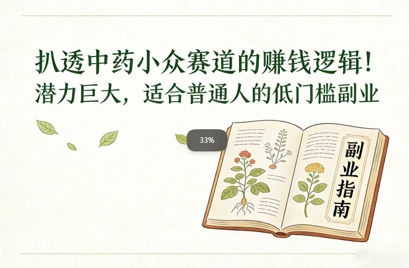 扒透中药小众赛道的賺米逻辑，潜力巨大，适合普通人的低门槛副业-心思维创富网_网上创业教程_网络创业项目