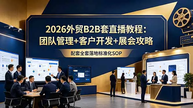 2026外贸B2B套直播教程：团队管理+客户开发+展会攻略，配套全套落地标准化SOP-心思维创富网_网上创业教程_网络创业项目