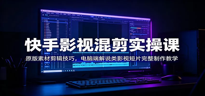 快手影视混剪实操课：原版素材剪辑技巧，电脑端解说类影视短片完整制作教学-心思维创富网_网上创业教程_网络创业项目