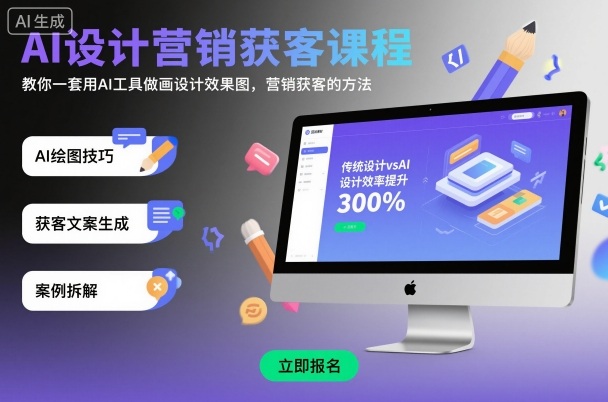 AI设计营销获客课程，教你一套用AI工具做画设计效果图，营销获客的方法-心思维创富网_网上创业教程_网络创业项目