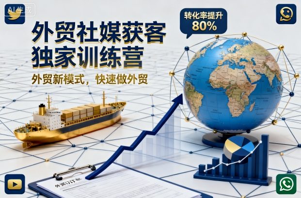 外贸社媒获客独家训练营，外贸新模式，快速做外贸(更新26年3月)-心思维创富网_网上创业教程_网络创业项目