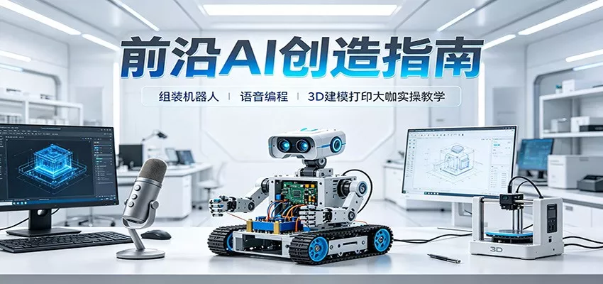 前沿AI创造指南：组装机器人、语音编程、3D建模打印大咖实操教学-心思维创富网_网上创业教程_网络创业项目