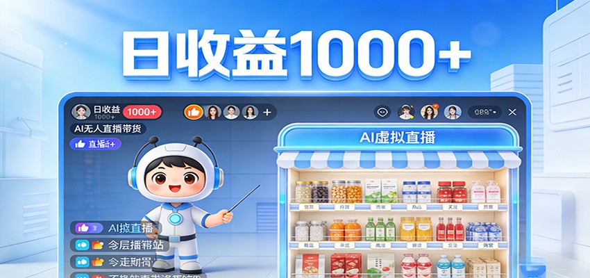 不用露脸不用说话，24小时自动卖货赚钱，全天自动直播，收益看得见-心思维创富网_网上创业教程_网络创业项目