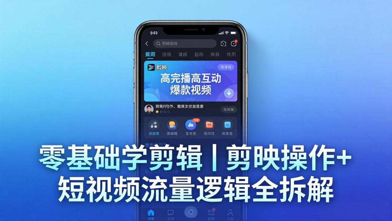 【零基础学剪辑】剪映操作+短视频流量逻辑全拆解｜手把手教你剪出高完播高互动爆款视频-心思维创富网_网上创业教程_网络创业项目