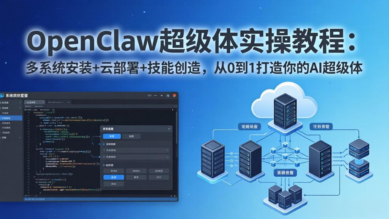 OpenClaw-小龙虾 超级体实操教程：多系统安装+云部署+技能创造，从0到1打造你的AI超级体-心思维创富网_网上创业教程_网络创业项目