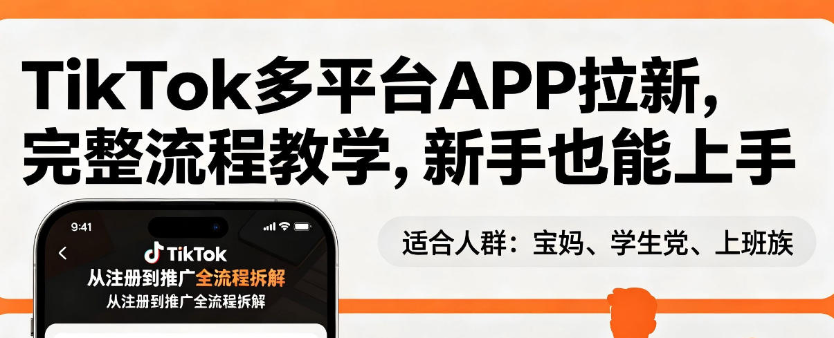 TikTok多平台APP拉新，完整流程教学，新手也能上手，轻松出海搞美金-心思维创富网_网上创业教程_网络创业项目