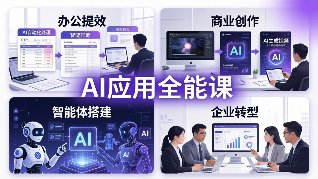 AIGC 应用师全能课-更新：办公提效、商业创作、智能体搭建、企业转型，一站式学会AI应用-心思维创富网_网上创业教程_网络创业项目