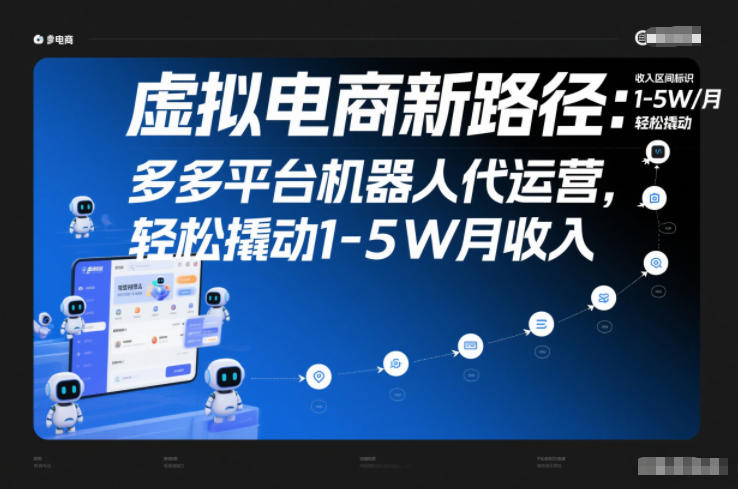 虚拟电商新路径：多多平台机器人代运营，轻松撬动1-5W月收入【揭秘】-心思维创富网_网上创业教程_网络创业项目