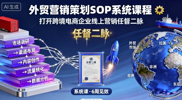 外贸营销策划SOP系统课程，打开跨境电商企业线上营销任督二脉-心思维创富网_网上创业教程_网络创业项目