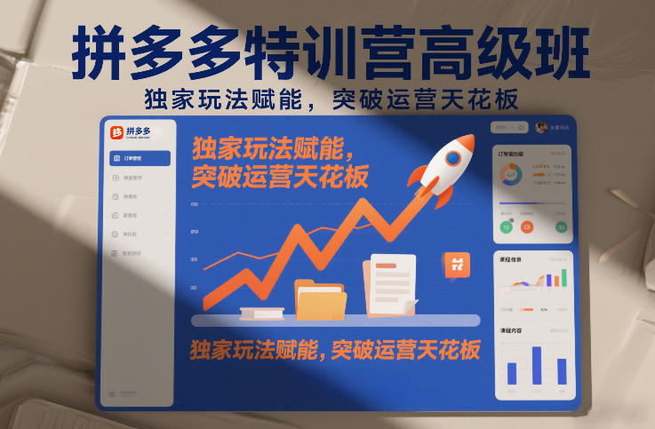 拼多多特训营高阶班，独家玩法赋能，突破运营天花板(更新26年4月24日)-心思维创富网_网上创业教程_网络创业项目