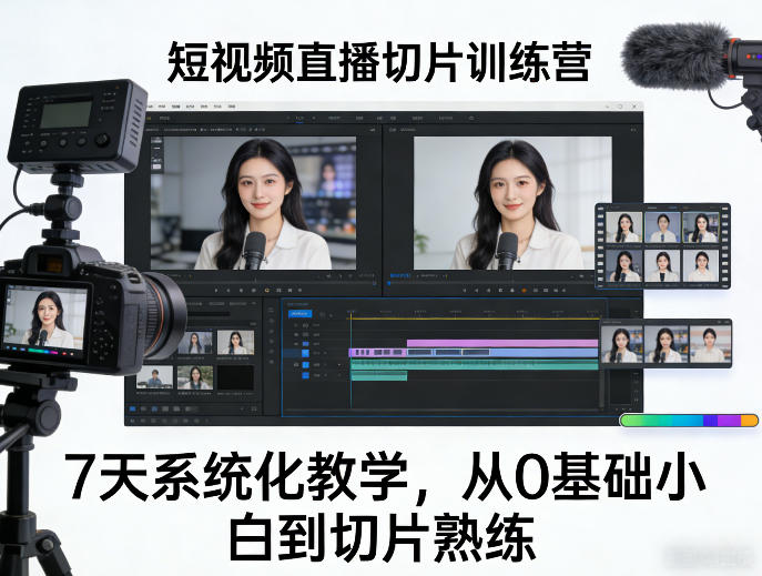 短视频直播切片训练营，7天系统化教学，从0基础小白到切片熟练-心思维创富网_网上创业教程_网络创业项目