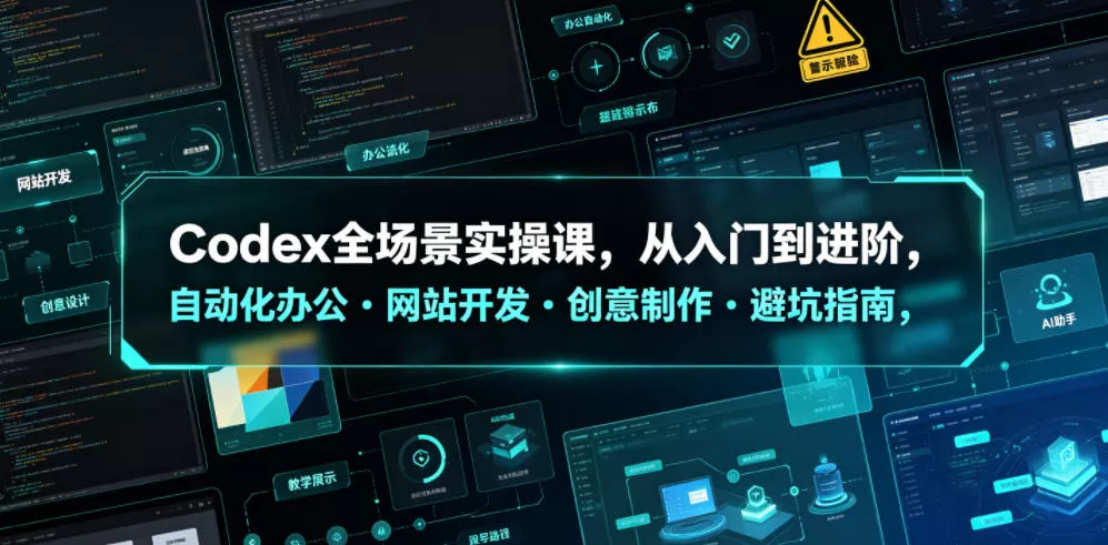 Codex全场景实操课，从入门到进阶，自动化办公・网站开发・创意制作・避坑指南，全流程教学-心思维创富网_网上创业教程_网络创业项目