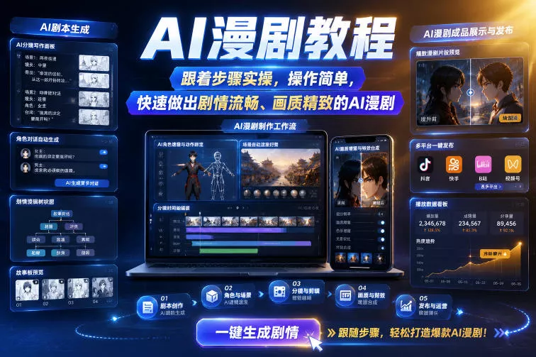 AI漫剧教程，跟着步骤实操，操作简单，快速做出剧情流畅、画质精致的AI漫剧-心思维创富网_网上创业教程_网络创业项目