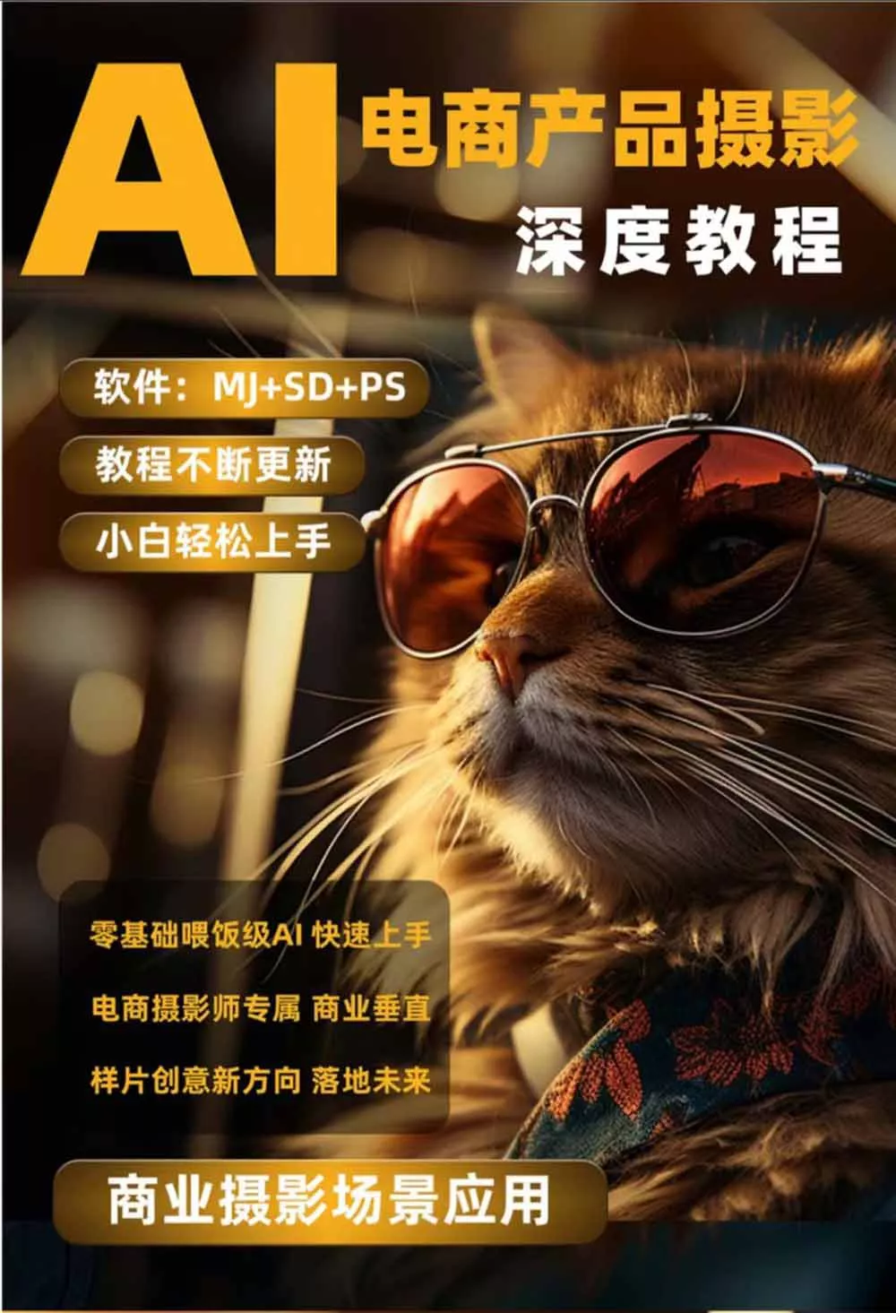 AI电商人像摄影实战课·SD多端部署｜MJ完整教学｜家电护肤家具商品图人像写真全案例-心思维创富网_网上创业教程_网络创业项目