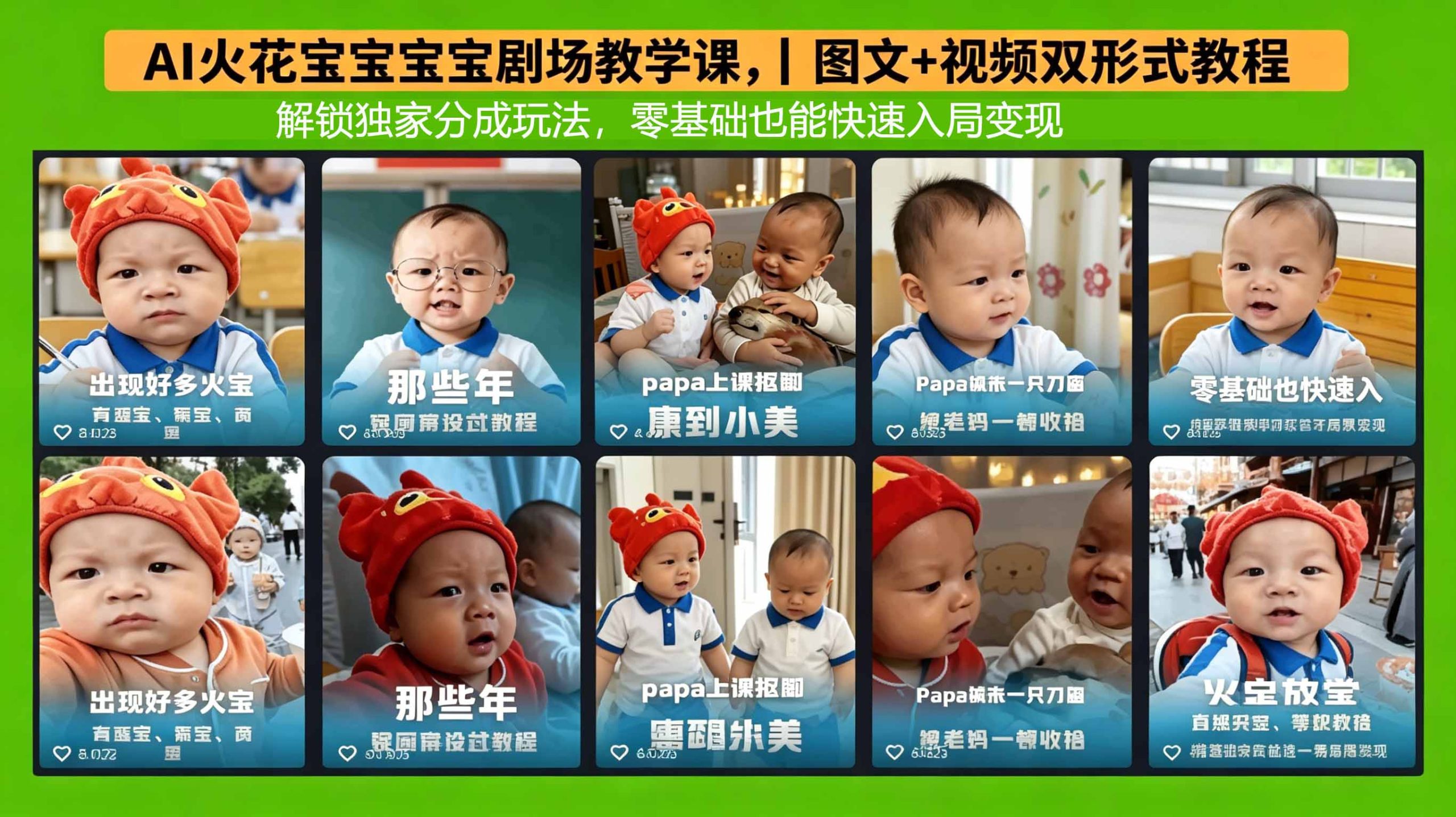 AI火花宝宝宝宝剧场教学课，图文+视频双形式教程，解锁独家分成玩法，零基础也能快速入局变现-心思维创富网_网上创业教程_网络创业项目