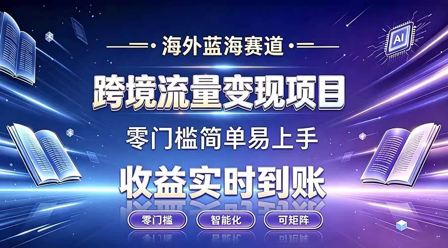 海外蓝海赛道 跨境流量变现项目 收益实时到账 零门槛简单易上手-心思维创富网_网上创业教程_网络创业项目